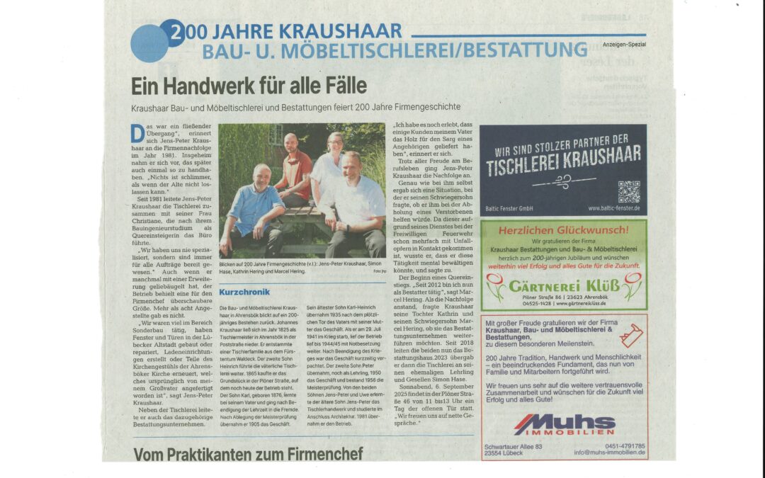 01.09.2025 Lübecker Nachrichten